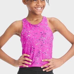 All in Motion Girls' Cropped Tank Top Vibrant Pink - Sz L